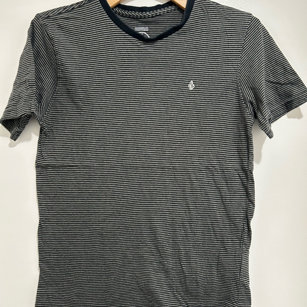 Volcom Boys Striped Black and White T-Shirt